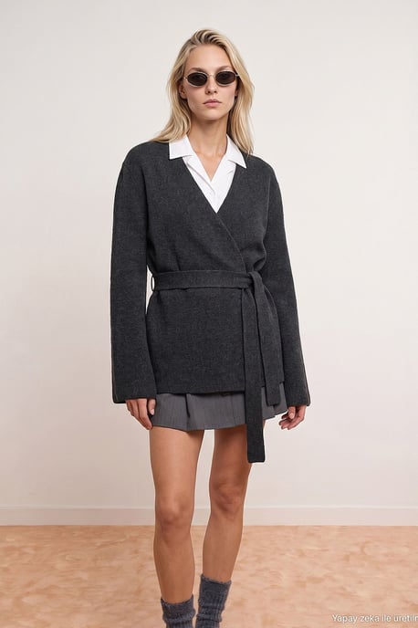 Damen-Polyacryl-Wollmischung Strickjacke - Image 1