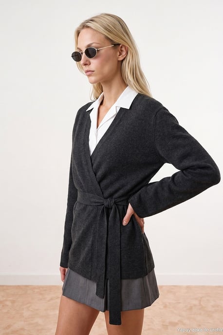 Damen-Polyacryl-Wollmischung Strickjacke - Image 3