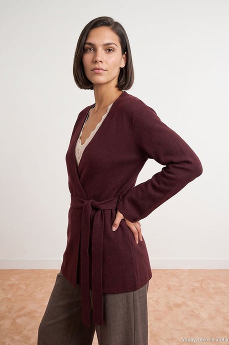 Damen-Polyacryl-Wollmischung Strickjacke - Image 1