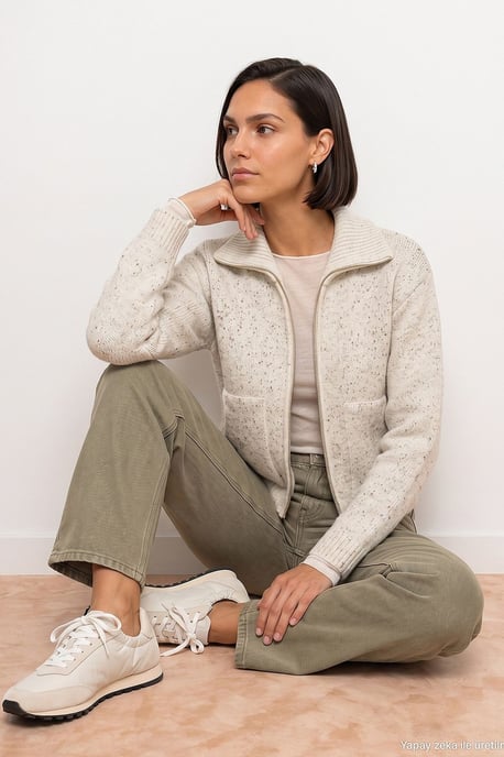 Damen-Wollmischung Cardigan - Image 1
