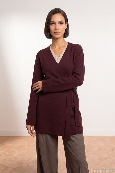 Damen-Polyacryl-Wollmischung Strickjacke - Image 3