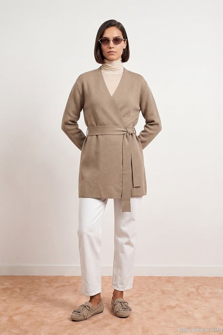 Damen-Polyacryl-Wollmischung Strickjacke - Image 4