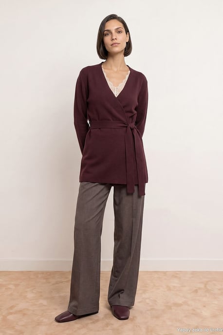 Damen-Polyacryl-Wollmischung Strickjacke - Image 4