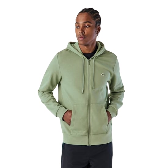 Lacoste - "Basic" Hoodie mit durchgehendem Reißverschluss für Herren, Baumwollmischung (Thymian-Grün) - Image 1