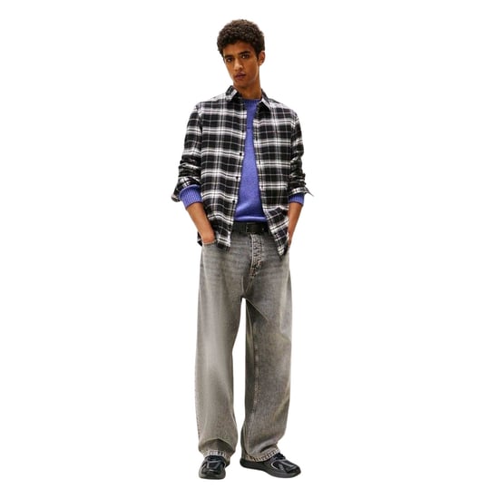 Tommy Jeans Langärmliges Hemd aus kariertem Flanell für Herren (Schwarz) - Image 4