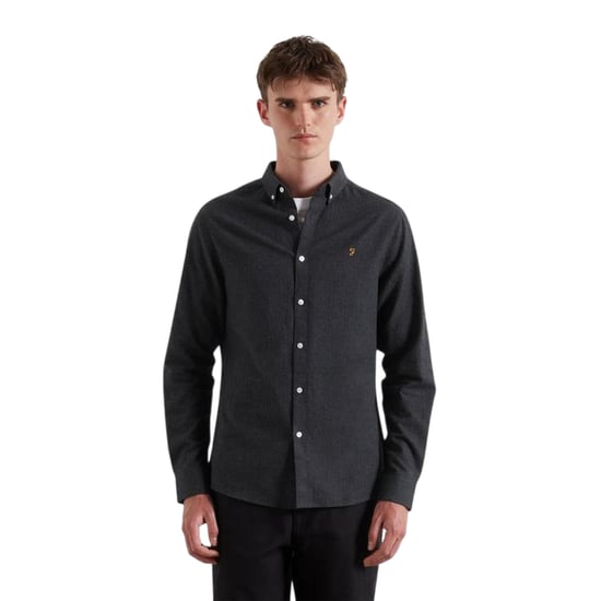 Farah - "Milners" Button-Down-Hemd für Herren, Oxford-Stil, Langärmlig (Holzkohle) - Image 2