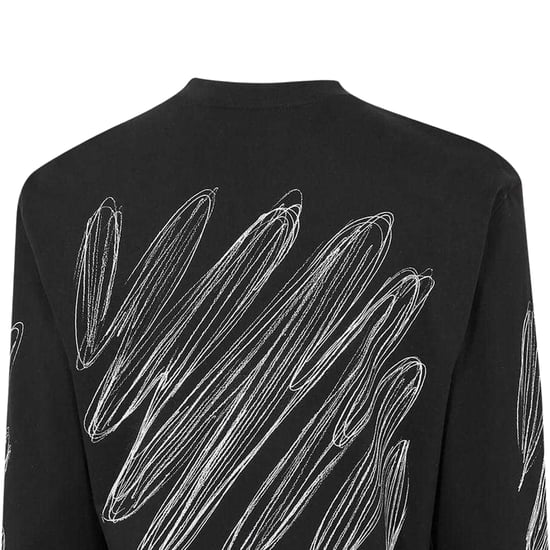 Off White - T-Shirt für Herren, Rundhalsausschnitt, Regulär, Langärmlig (Schwarz/Weiß) - Image 4