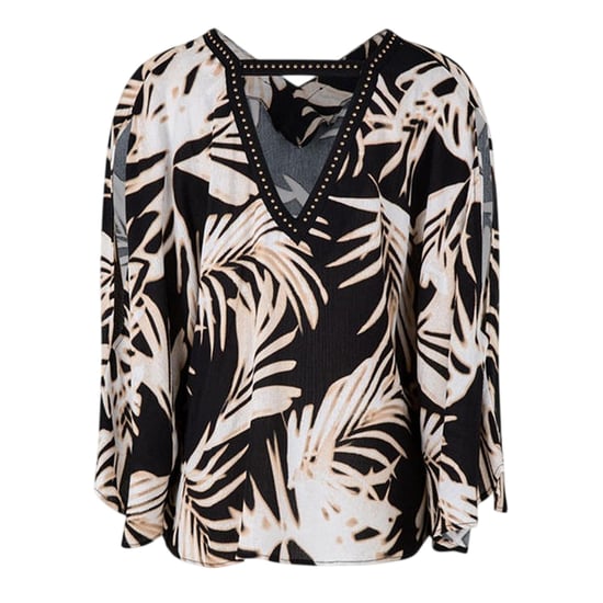 Biba - Bluse für Damen, V-Ausschnitt, leger (Bunt) - Image 2