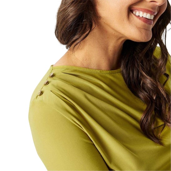 Biba - Bluse für Damen, Knopfdetail (Chartreuse) - Image 4
