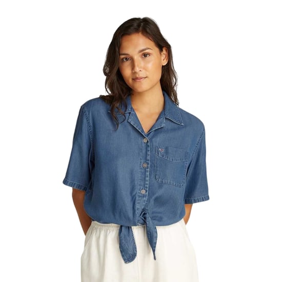 Tommy Jeans - Hemd für Damen, Gebundener Saum, Chambray-Stoff (Mittelblau) - Image 1
