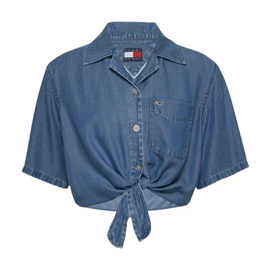 Tommy Jeans - Hemd für Damen, Gebundener Saum, Chambray-Stoff (Mittelblau) - Image 2