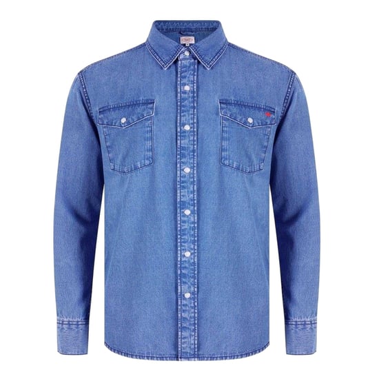 Lee Cooper Herren-Jeanshemd mit Kragen und langen Ärmeln (Mittlere Waschung) - Image 1