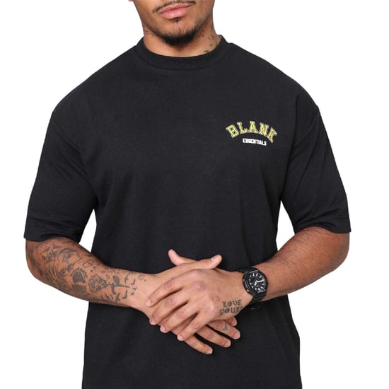 Blank Essentials - "College" T-Shirt für Herren, Übergroß (Schwarz) - Image 5