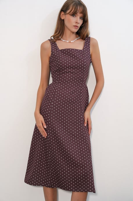 Punkte A-Linie Midi-Kleid - Image 2