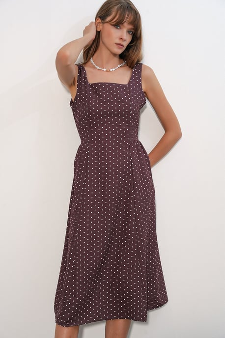 Punkte A-Linie Midi-Kleid - Image 3