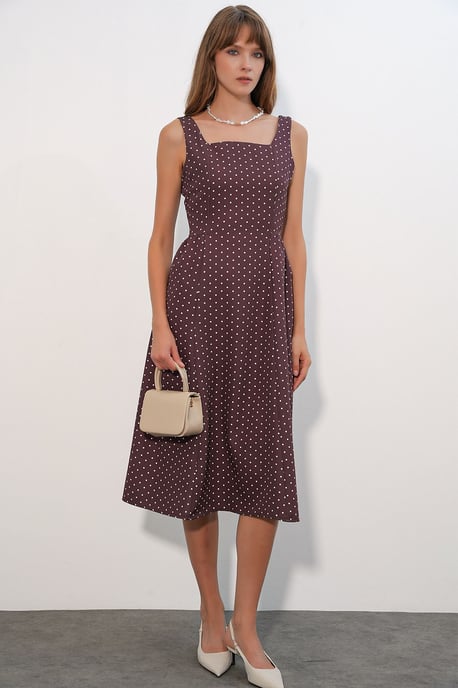 Punkte A-Linie Midi-Kleid - Image 4