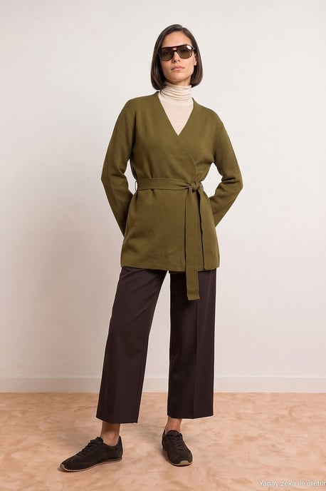 Damen-Polyacryl-Wollmischung Strickjacke - Image 2