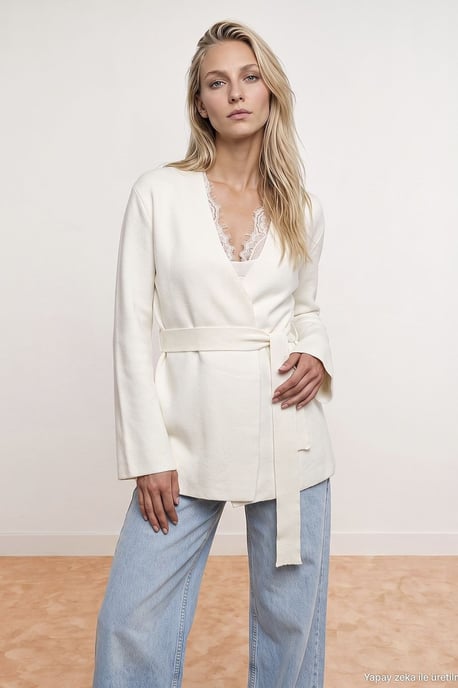 Damen-Polyacryl-Wollmischung Strickjacke - Image 2