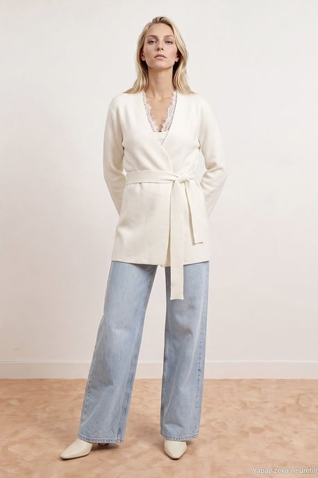 Damen-Polyacryl-Wollmischung Strickjacke - Image 4