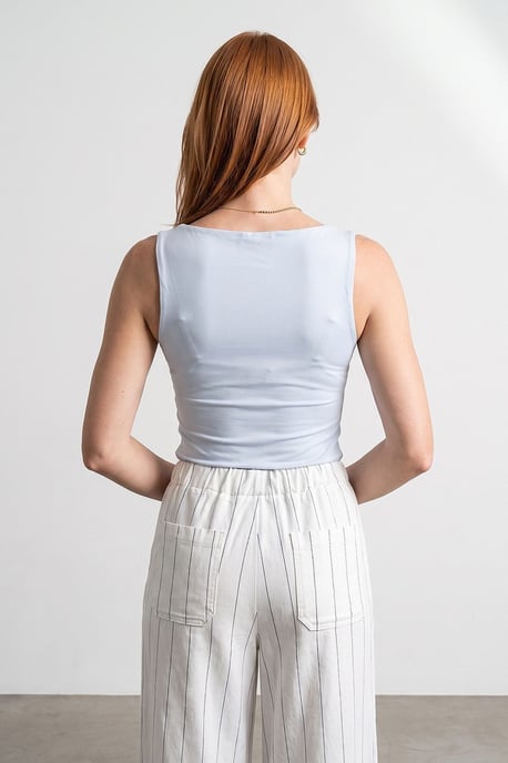 Ärmellose Slim-Fit Jersey-Bluse mit Quadrat-Ausschnitt - Image 2