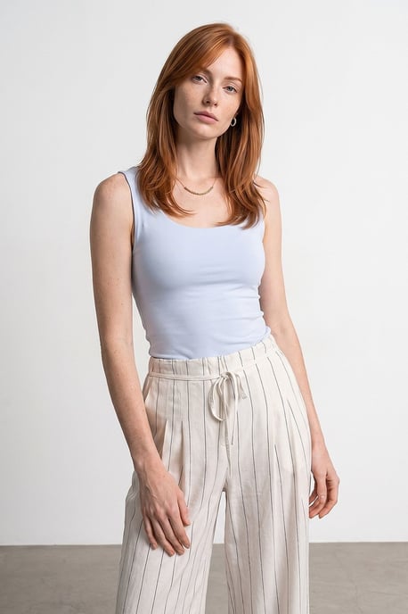 Ärmellose Slim-Fit Jersey-Bluse mit Quadrat-Ausschnitt - Image 3