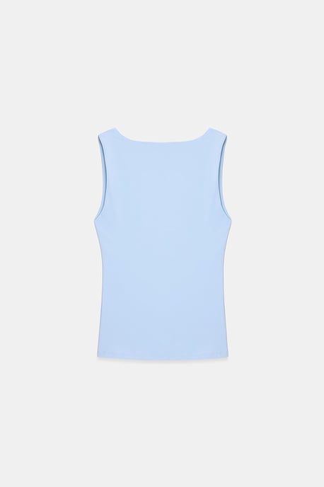 Ärmellose Slim-Fit Jersey-Bluse mit Quadrat-Ausschnitt - Image 6