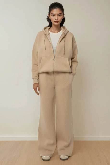 Zipper-Front Übergroßer Hoodie - Image 2