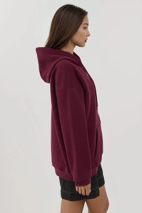 Texturierter Hoodie mit vollem Reißverschluss und Taschen - Image 5