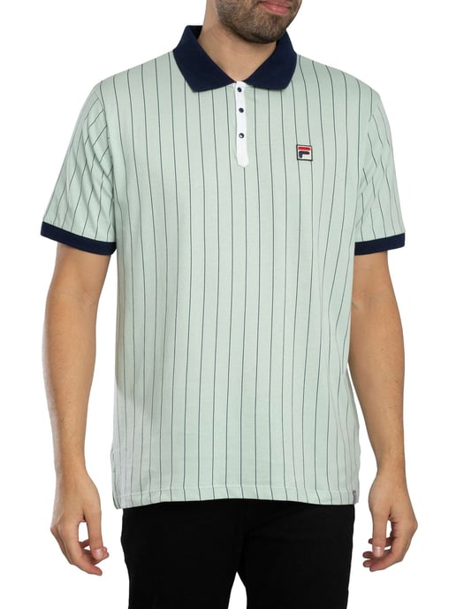 Fila BB1 Klassisches Poloshirt Mit Vintage-Streifen, Grün - Image 1