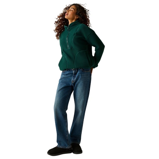 Regatta - "Frankie" Fleece-Oberteil für Damen, mit halbem Reißverschluss, Teddyfleece, Lang geschnitten (Kiefer-Grün) - Image 1