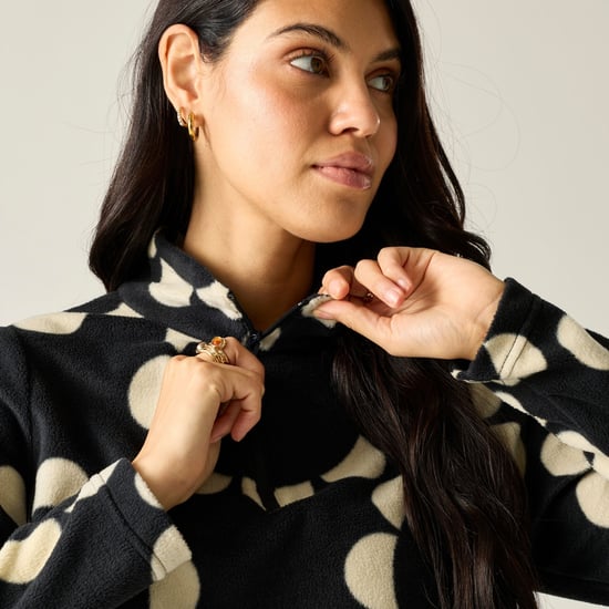 Regatta - "Orla Kiely" Fleece-Oberteil für Damen, mit halbem Reißverschluss (Schwarz) - Image 6
