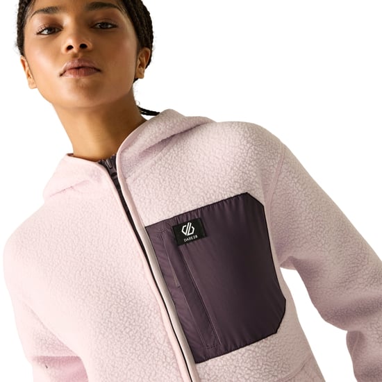 Dare 2B - "Firn" Fleece für Damen, mit Kapuze, Teddyfleece (Rosa Nebel) - Image 4