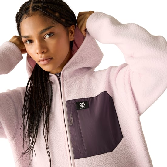 Dare 2B - "Firn" Fleece für Damen, mit Kapuze, Teddyfleece (Rosa Nebel) - Image 6