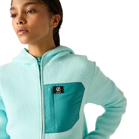 Dare 2B - "Firn" Fleece für Damen, mit Kapuze, Teddyfleece (Wasser Blau) - Image 5