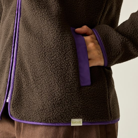 Regatta - "Orla Kiely" Fleecejacke für Damen, Durchgehender Reißverschluss, Teddyfleece (Schokoladenbraun) - Image 3