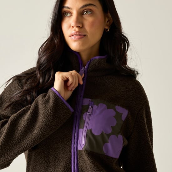 Regatta - "Orla Kiely" Fleecejacke für Damen, Durchgehender Reißverschluss, Teddyfleece (Schokoladenbraun) - Image 4