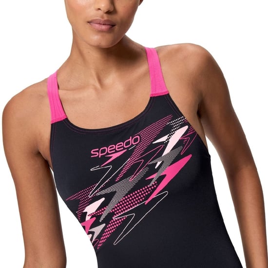 Speedo - "Medley" Badeanzug für Damen (Schwarz/Pink) - Image 4