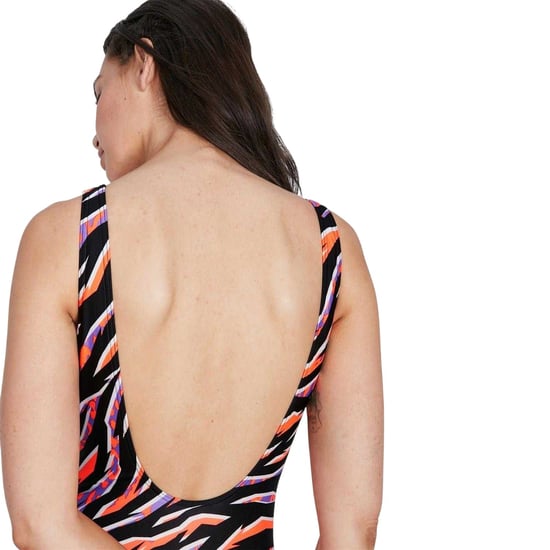 Speedo - Badeanzug für Damen, Tiefer Rückenausschnitt (Schwarz/Violett) - Image 5