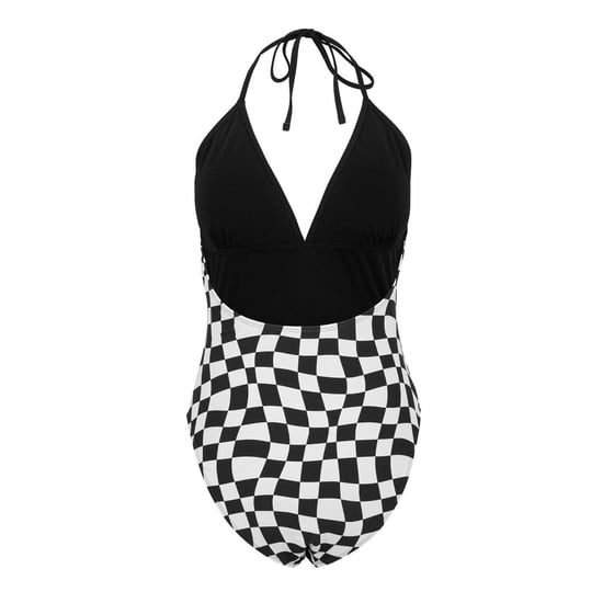 SoulCal - Badeanzug für Damen, Neckholder (Schwarz Karomuster) - Image 2
