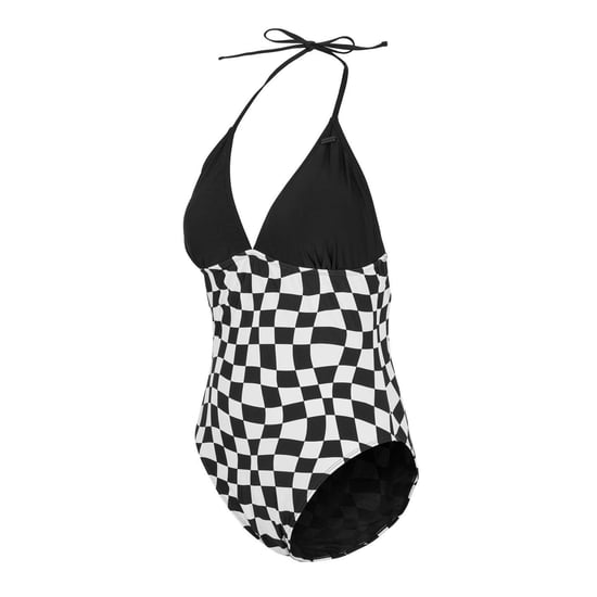 SoulCal - Badeanzug für Damen, Neckholder (Schwarz Karomuster) - Image 3