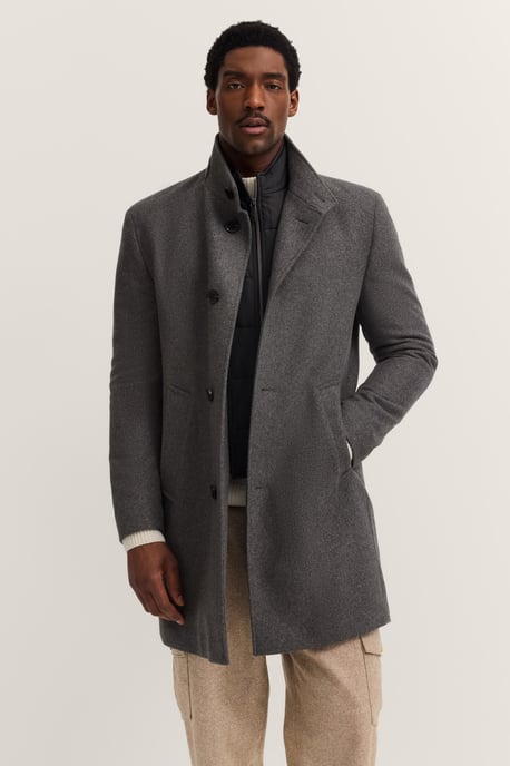 Bugatti Herren Stehkragen Mantel Modern Fit mit Flexcity Stretch Einsätzen - Image 1