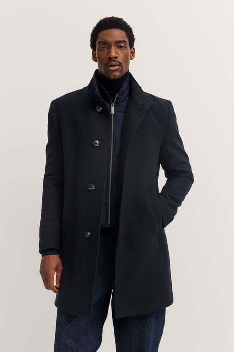 Bugatti Herren Stehkragen Mantel Modern Fit mit Flexcity Stretch Einsätzen - Image 1