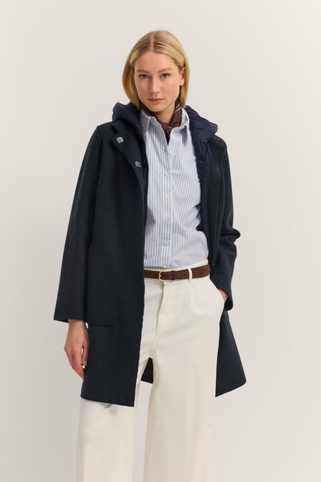 Bugatti Damen Wollmantel mit Kapuze & herausnehmbarer Weste - Image 1