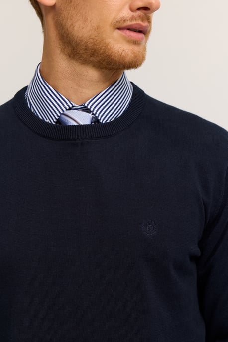 Bugatti Herren Pullover Rundhals  Basic Essential aus reiner Baumwolle - Image 3