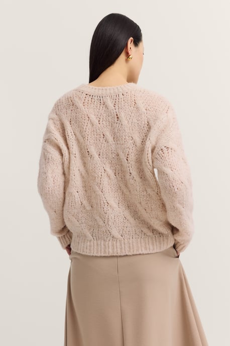 Bugatti Damen Pullover Rundhals mit Zopfmuster - Image 2