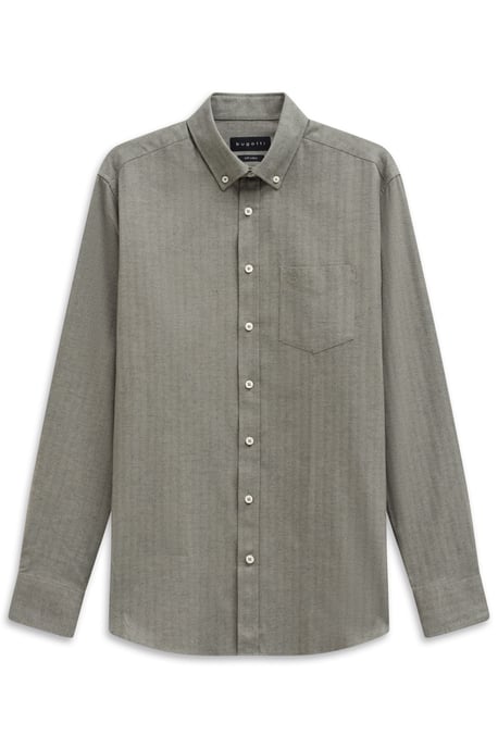 Bugatti Herren-Freizeithemd langarm im Modern Fit mit Button-down-Kragen - Grün - Image 3