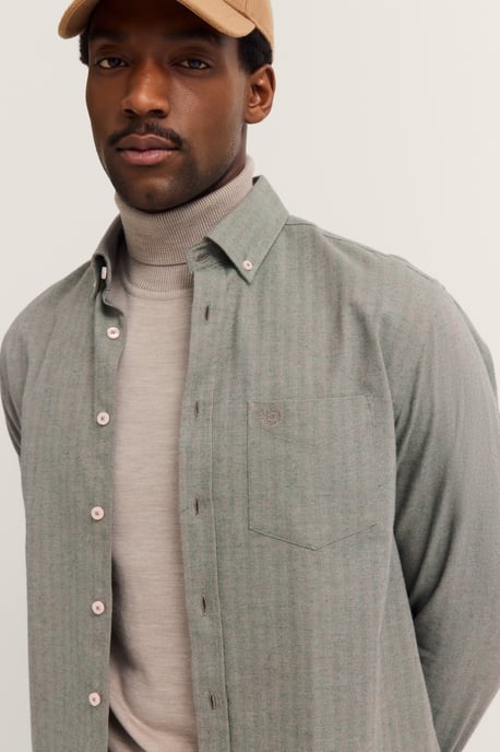 Bugatti Herren-Freizeithemd langarm im Modern Fit mit Button-down-Kragen - Grün - Image 4