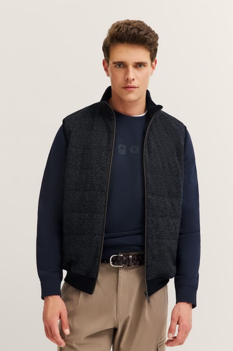 Bugatti Herren Sweatweste mit Stehkragen und aus reine Baumwolle - Image 1
