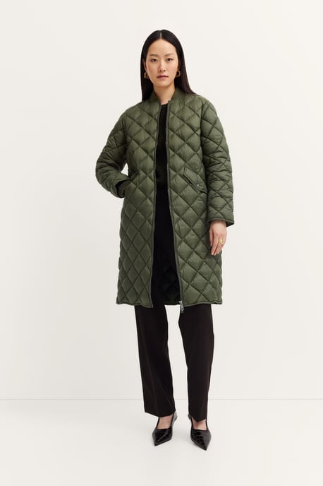 Bugatti Damenparka mit Rautensteppung und Collegekragen - Grün - Image 4