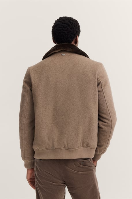 Bugatti Herren Woll-Blouson mit abnehmbarem Kunstfellkragen - Image 2